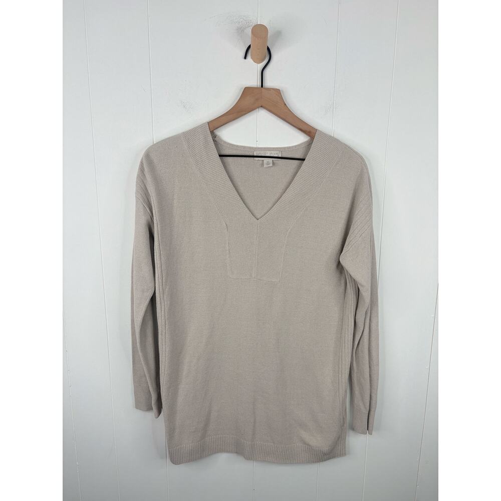 🧺 5 for $25 Sale Barefoot Dreams Beige CozyChic Sweater XS Ultra Lite V Neck